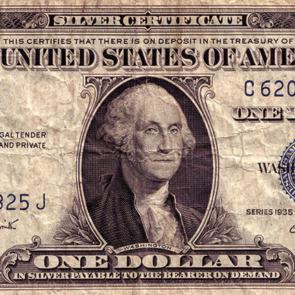 Aluart Schilderij 'One Dollar Silver Certificate'