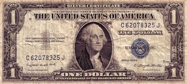 Aluart Schilderij 'One Dollar Silver Certificate'