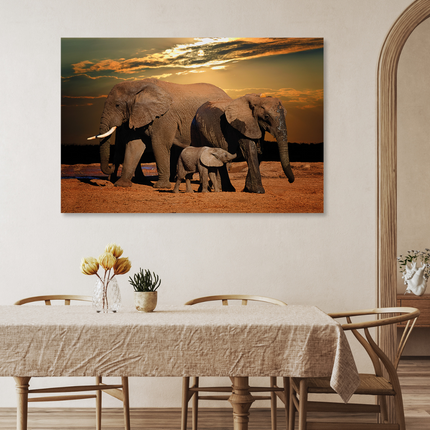 Aluart schilderij 'Elephant Family'
