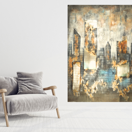Canvas schilderij 'Abstracte skyline'