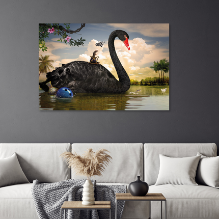 Aluart schilderij 'Zwarte Zwaan'