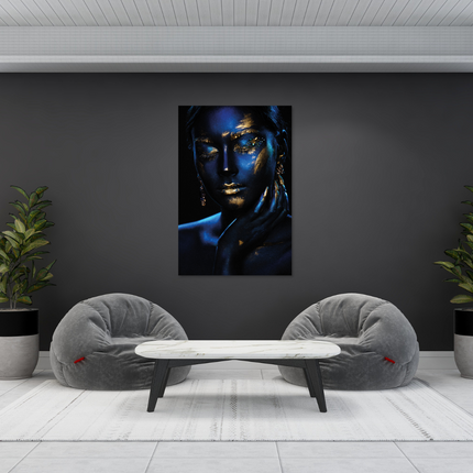 Aluart schilderij 'Blue Gold Creativity'