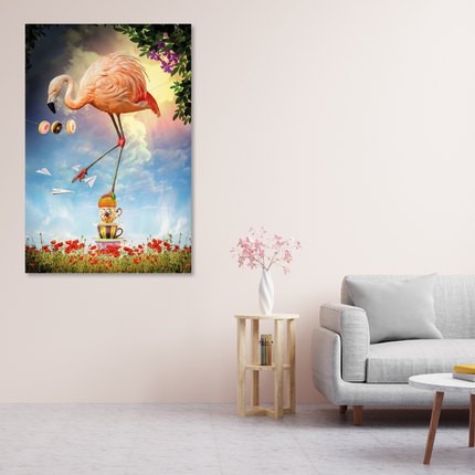 Aluart schilderij 'Dancing Flamingo'