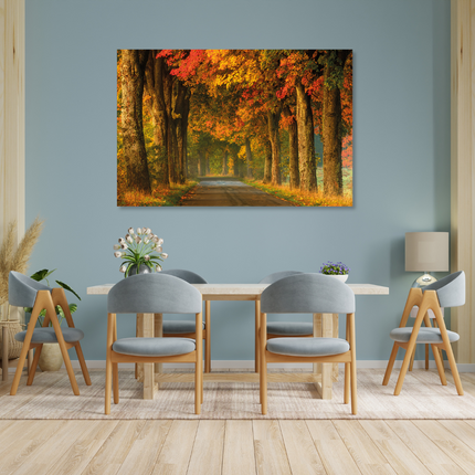 Aluart schilderij 'Landweg herfst'