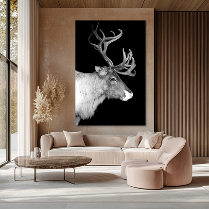 Aluart schilderij 'Reindeer with big sprouts'