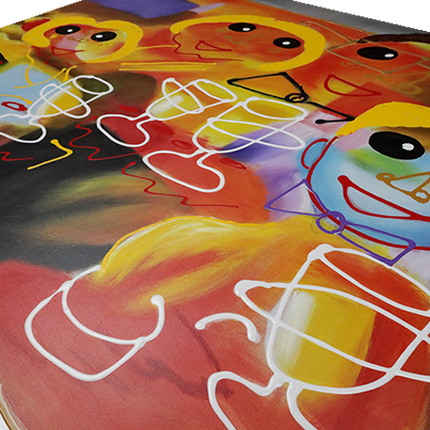 Canvas schilderij 'Abstract gezin'