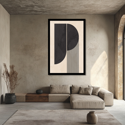 Ingelijste aluart schilderij 'Abstracte Vormen'