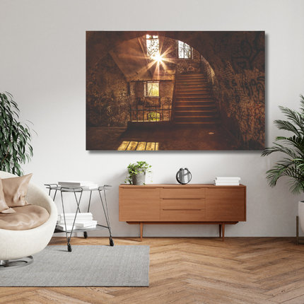 Aluart schilderij 'Verlaten ruimte'