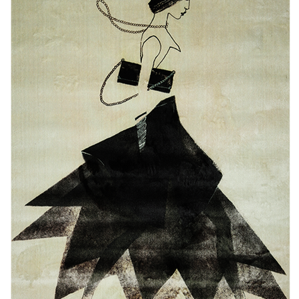Mondiart vloerkleed 'Black dress'