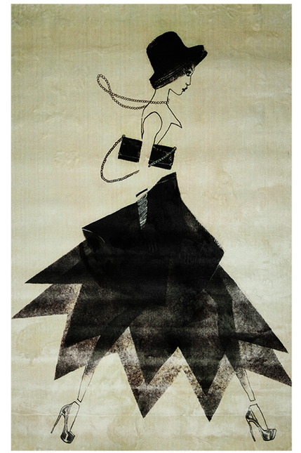 Vloerkleed 'Black dress'