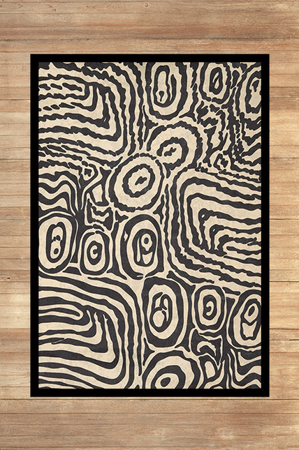 Mondiart vloerkleed 'Abstract zwart - crème wit'