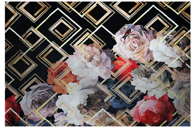 Vloerkleed 'Flowers print'