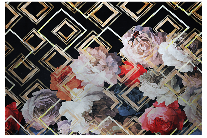 Vloerkleed 'Flowers print'
