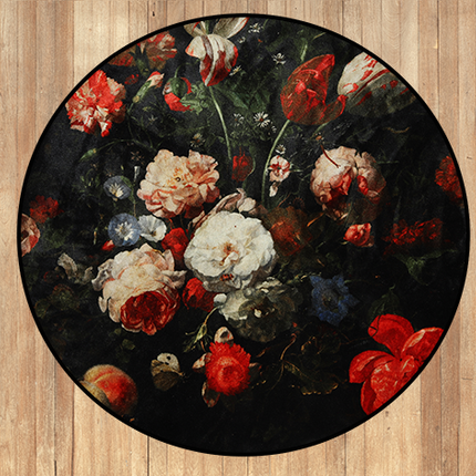 Mondiart vloerkleed 'Donkere bloemen