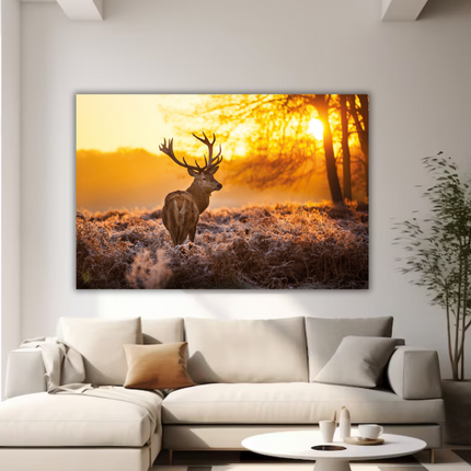 Aluart schilderij 'Deer in Morning Sun'