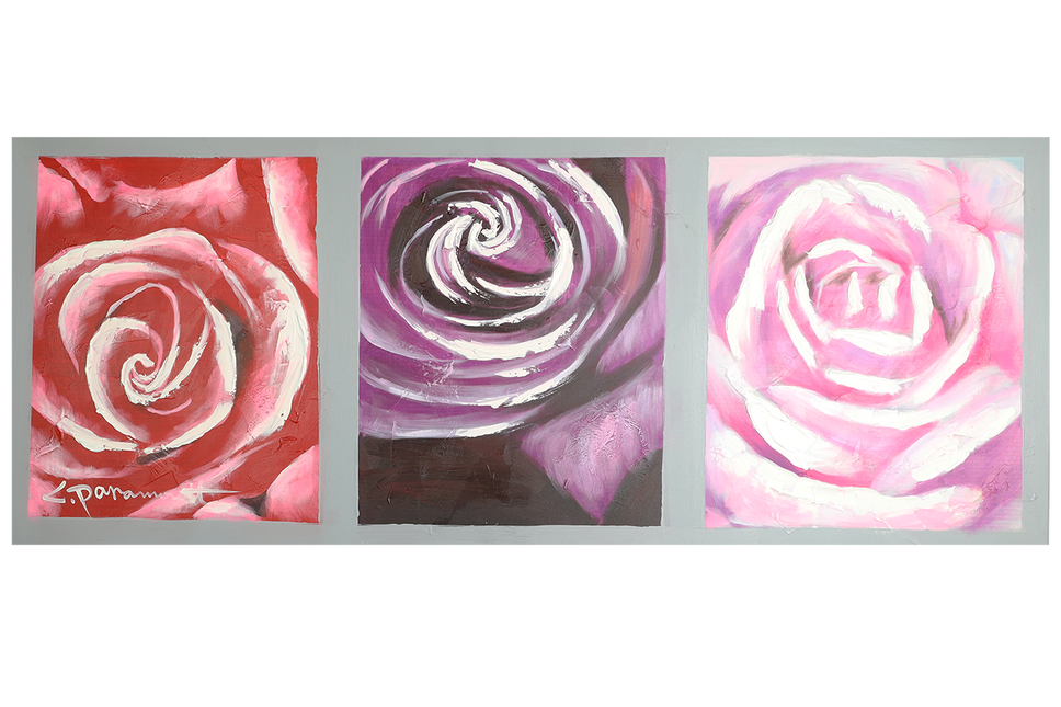 Canvas  'De drie rozen'
