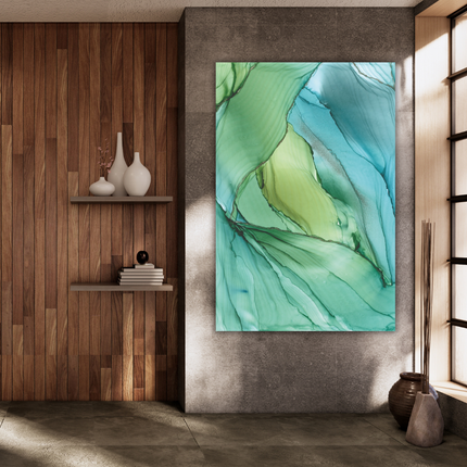 Aluart schilderij 'Turqoise Abstract'