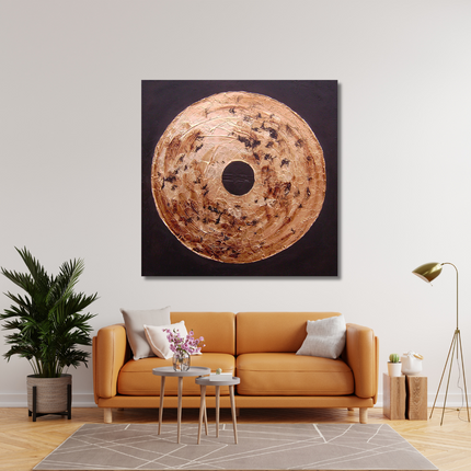 Aluart schilderij 'Bronzen munt'