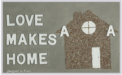 Canvas schilderij 'Love makes a home'