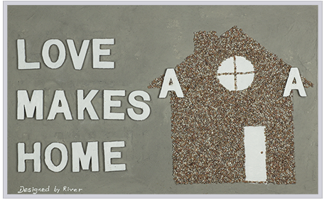 Canvas schilderij 'Love makes a home'