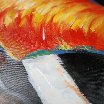 Canvas schilderij 'Oranje olifant'