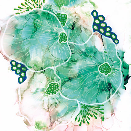Aluart Schilderij van Rosa Lisa 'Lily Pad Watercolor'