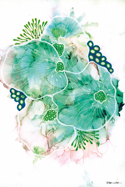 Schilderij van Rosa Lisa 'Lily Pad Watercolor'