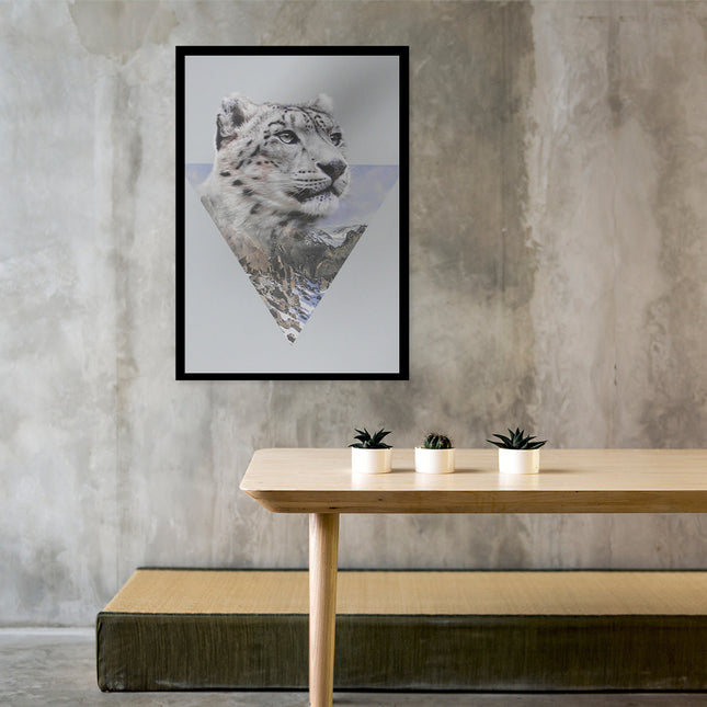 Ingelijste poster 'Tijger in gebergte'