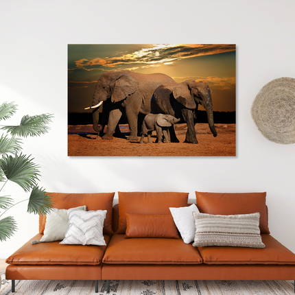 Aluart schilderij 'Elephant Family'