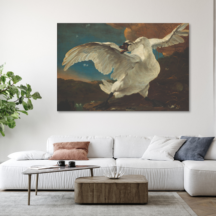 Aluart schilderij 'De bedreigde zwaan - Jan Asselijn'
