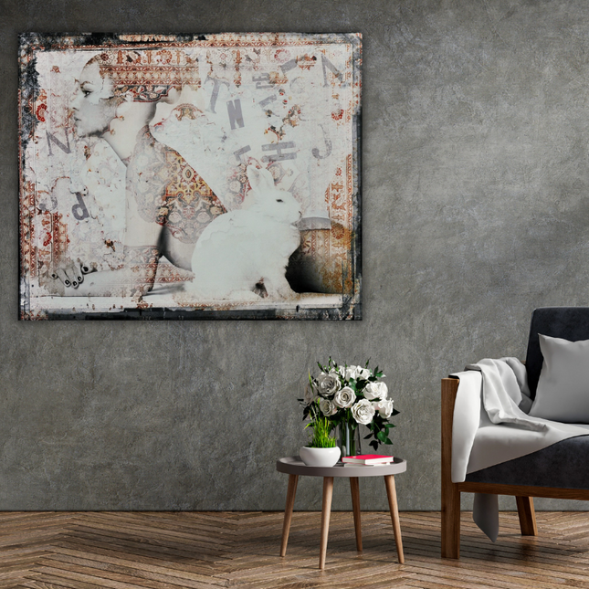 Leather dibond schilderij 'The Woman'