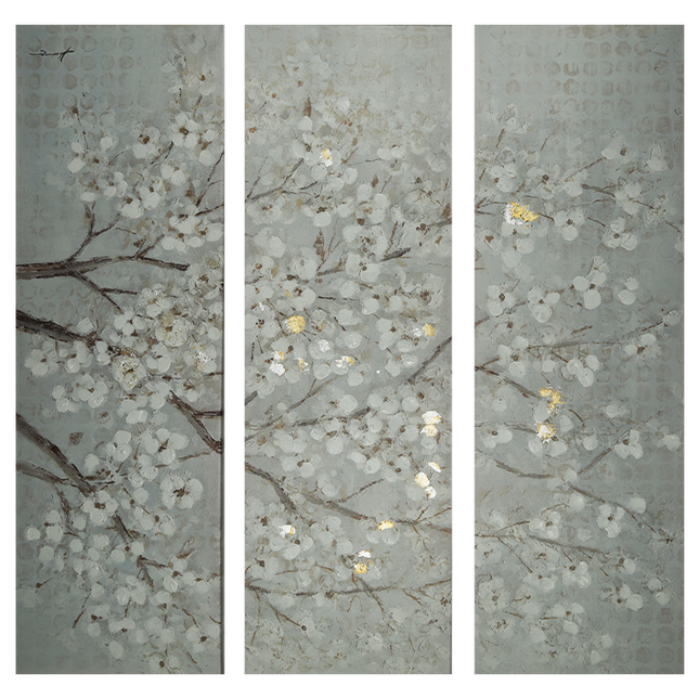 Canvas schilderij  'Drieluik Bloesem'