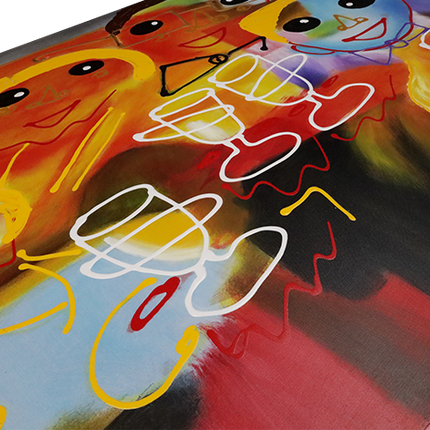 Canvas schilderij 'Abstract gezin'