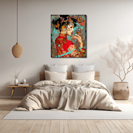 Leather dibond schilderij 'Asian Love I'