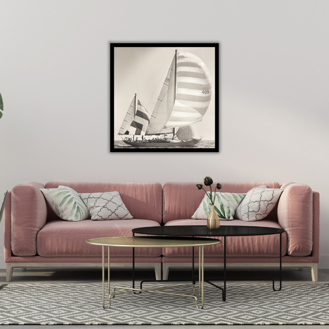 Ingelijste poster 'America's Cup zeilen'