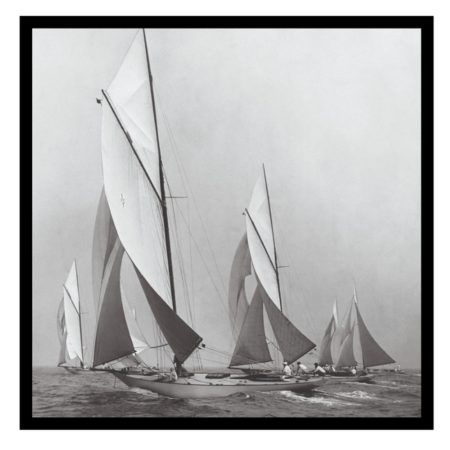 Ingelijste poster 'Sailboats sailing downwind 1920'