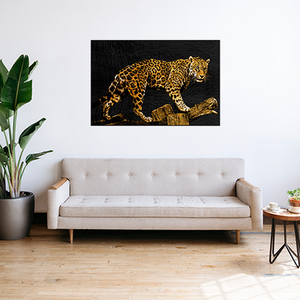 Ingelijste glasschilder 'The panter'