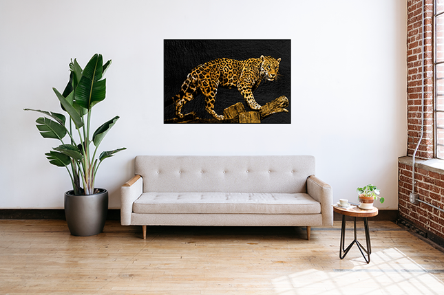 Ingelijste glasschilder 'The panter'