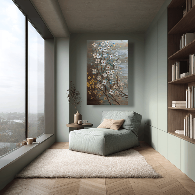 Canvas schilderij  'Bloemen op het doek'