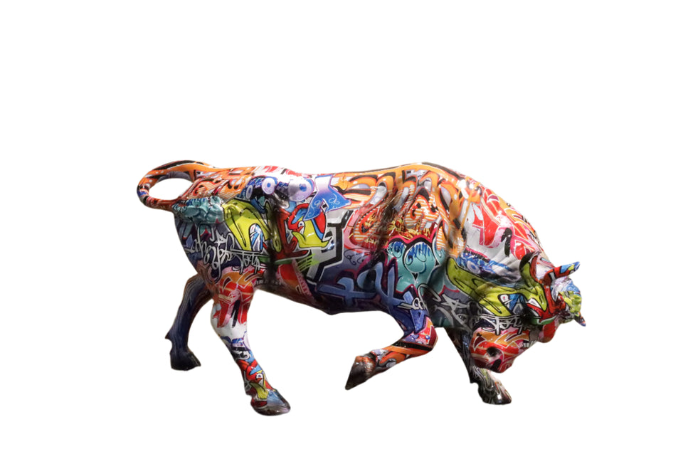 popart bull sculpture