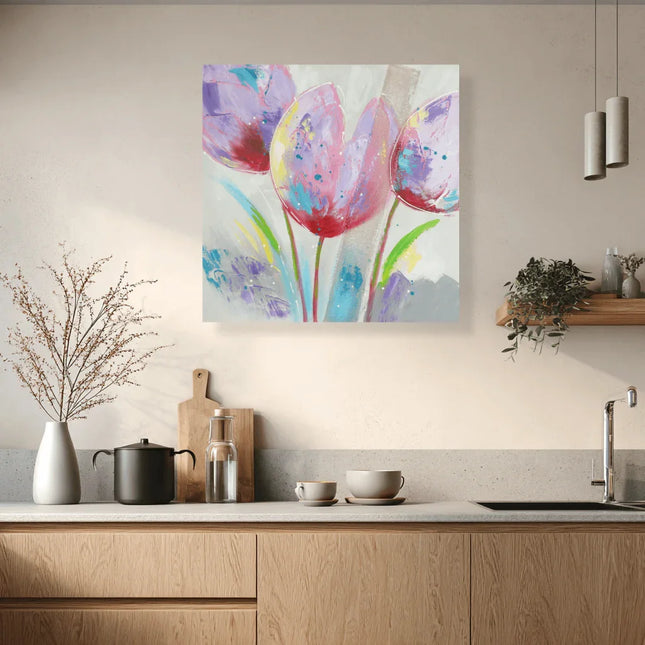 Canvas 'Paarse tulpen'